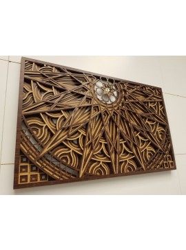 Intra απο ξύλο plywood 3mm-4mm πάχος - Τέχνη τοίχου πολλαπλών επιπέδων πλαισίου Δίασταση 30x30 cm Intraeaxys-qommn28o