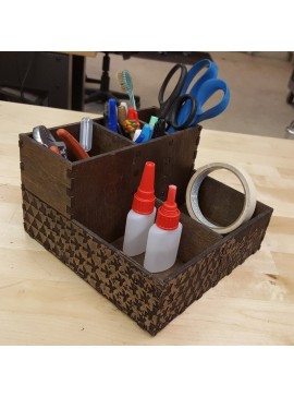 Intra απο ξύλο plywood 3mm-4mm πάχος - Οργανωτής ειδών γραφείου Δίασταση 30x30 cm Intraeaxys-qomm8d4o