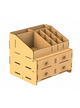 Intra απο ξύλο plywood 3mm-4mm πάχος - Ξύλινο Desktop Organizer Κουτί αποθήκευσης με συρτάρι Δίασταση 30x30 cm Intraeaxys-pok3j997