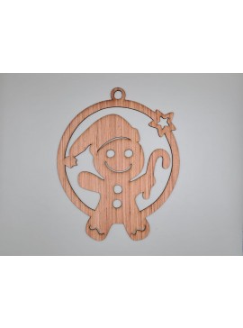 Intra απο ξύλο plywood 3mm-4mm πάχος - Χριστουγεννιάτικο δέντρο Santa Gingerbread Man Δίασταση 30x30 cm Intraeaxys-6o3y24j7