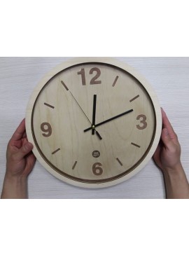 Intra απο ξύλο plywood 3mm-4mm πάχος - Ξύλινο ρολόι τοίχου Δίασταση 30x30 cm Intraeaxys-91jkpkgo