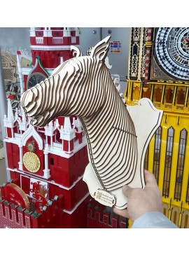 Intra απο ξύλο plywood 3mm-4mm πάχος - Τρισδιάστατο παζλ Horse Head για ting Δίασταση 30x30 cm Intraeaxys-joedx061