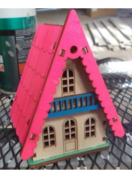 Intra απο ξύλο plywood 3mm-4mm πάχος - Χριστουγεννιάτικο Σπίτι Δίασταση 40x50 cm Intraeaxys-075yngpo