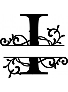 Intra απο ξύλο plywood 3mm-4mm πάχος - Flourished Split Monogram I Letter Δίασταση 30x30 cm Intraeaxys-91jdkvl1