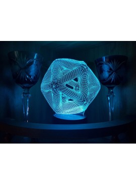 Intra απο ξύλο plywood 3mm-4mm πάχος - Icosahedron 3D Night Light Acrylic Optical Illusion Lamp Δίασταση 20x20 cm Intraeaxys-e1gkq3yo