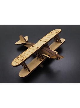 Intra απο ξύλο plywood 3mm-4mm πάχος - Πρότυπο αεροπλάνου διπλάνου Δίασταση 30x30 cm Intraeaxys-078y6wjo