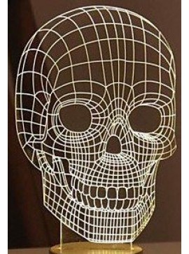 Intra απο ξύλο plywood 3mm-4mm πάχος - Svetilnik 3d Cherep Δίασταση 30x30 cm Intraeaxys-voqj5q12
