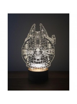 Intra απο ξύλο plywood 3mm-4mm πάχος - Φωτιστικό Millenium Falcon 3D Δίασταση 30x30 cm Intraeaxys-eo0rx5og