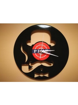 Intra απο ξύλο plywood 3mm-4mm πάχος - Orologio Vinile Clock Uomo Baffi Cappello Δίασταση 30x30 cm Intraeaxys-91jdjp1m