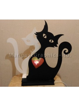 Intra απο ξύλο plywood 3mm-4mm πάχος - Stilnik Koshki Love Δίασταση 30x30 cm Intraeaxys-voq8geo2