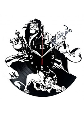 Intra απο ξύλο plywood 3mm-4mm πάχος - Πρότυπο ρολογιού τοίχου παιδικού δωματίου δίσκου βινυλίου Lion King Δίασταση 30x30 cm Intraeaxys-pok3xy97