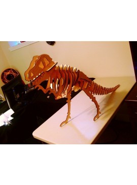 Intra απο ξύλο plywood 3mm-4mm πάχος - Παζλ Tyrannosaurus Rex T-Rex 3D Δίασταση 30x30 cm Intraeaxys-r7vmvrz7