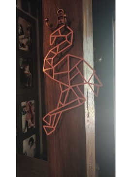 Intra απο ξύλο plywood 3mm-4mm πάχος - Flamingo Polygonal Wall Decor Γεωμετρική Τέχνη Δίασταση 30x30 cm Intraeaxys-pok3d9k7