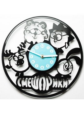 Intra απο ξύλο plywood 3mm-4mm πάχος - Ρολόι τοίχου Kikoriki Smeshariki Смеша́рики Δίασταση 30x30 cm Intraeaxys-p7ym2ep7