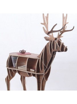 Intra απο ξύλο plywood 3mm-4mm πάχος - Ξύλινη βιβλιοθήκη σε σχήμα ελαφιού Δίασταση 30x30 cm Intraeaxys-r1z22vp1