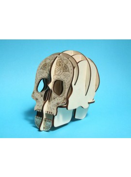 Intra απο ξύλο plywood 3mm-4mm πάχος - Τρισδιάστατη θήκη για στυλό κρανίου Δίασταση 30x30 cm Intraeaxys-91j6nl7m