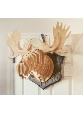 Intra απο ξύλο plywood 3mm-4mm πάχος - Elk Wall Head Decor Deer Head on Wall Δίασταση 30x30 cm Intraeaxys-qomm4n8o