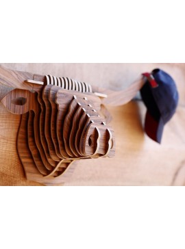 Intra απο ξύλο plywood 3mm-4mm πάχος - Τρισδιάστατο παζλ Buffalo Head Δίασταση 30x30 cm Intraeaxys-pok99j7j