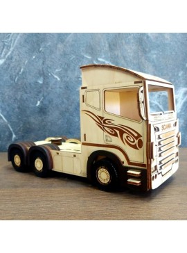 Intra απο ξύλο plywood 3mm-4mm πάχος - Scania R580 3D παζλ Δίασταση 30x30 cm Intraeaxys-eo2063m7