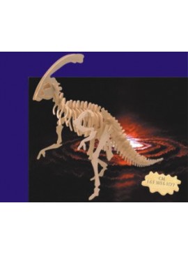 Intra απο ξύλο plywood 3mm-4mm πάχος - Parasaurolophus 3D Ξύλινο παζλ Δίασταση 30x30 cm Intraeaxys-eo20z667