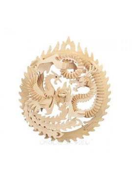 Intra απο ξύλο plywood 3mm-4mm πάχος - Εικόνα Dragon And Pheonex 3d Print Δίασταση 30x30 cm Intraeaxys-zo9n641k