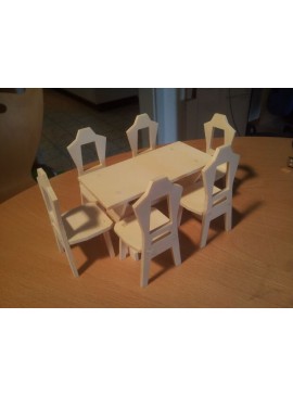 Intra απο ξύλο plywood 3mm-4mm πάχος - Τραπέζι και καρέκλα Δίασταση 30x30 cm Intraeaxys-zo9yele7