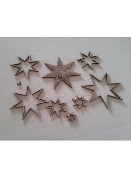 Intra απο ξύλο plywood 3mm-4mm πάχος - Χριστουγεννιάτικη διακόσμηση αστεριών Δίασταση 30x30 cm Intraeaxys-075yq6po