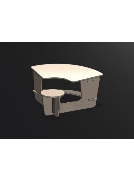 Intra απο ξύλο plywood 3mm-4mm πάχος - Παιδικό τραπέζι και καρέκλα Δίασταση 30x30 cm Intraeaxys-91jdp6l1