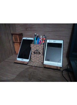 Intra απο ξύλο plywood 3mm-4mm πάχος - Οργάνωση μολυβοθήκης βάσης κινητού τηλεφώνου Δίασταση 30x30 cm Intraeaxys-075y5e8o