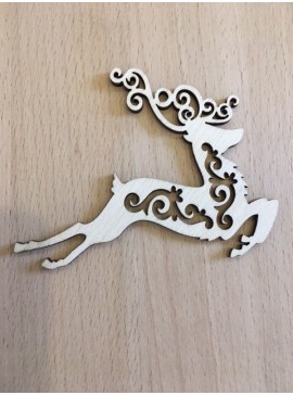 Intra απο ξύλο plywood 3mm-4mm πάχος - Διακοσμητικά παιχνίδια από κόντρα πλακέ Santa Reindeer για τα Χριστούγεννα Δίασταση 30x30 cm Intraeaxys-67wl4k31