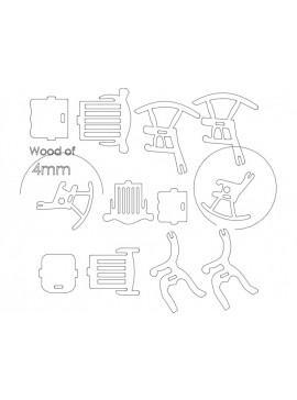 Intra απο ξύλο plywood 3mm-4mm πάχος - Τρισδιάστατη καρέκλα Δίασταση 30x30 cm Intraeaxys-r1zdkw7l