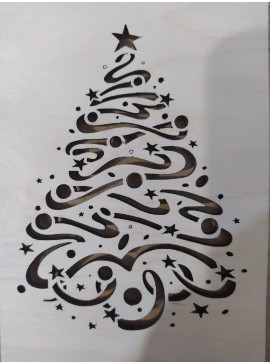 Intra απο ξύλο plywood 3mm-4mm πάχος - Μοτίβο χριστουγεννιάτικου δέντρου Δίασταση 30x30 cm Intraeaxys-51rrjmd1