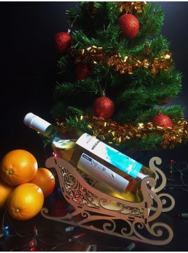 Intra απο ξύλο plywood 3mm-4mm πάχος - Θήκη κρασιού Χριστουγεννιάτικου έλκηθρου Δίασταση 30x30 cm Intraeaxys-e1gknmxo