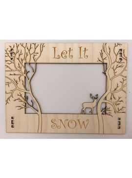 Intra απο ξύλο plywood 3mm-4mm πάχος - Χριστουγεννιάτικο Snow Deer Decor Κορνίζα 4×6 Δίασταση 30x30 cm Intraeaxys-yon0gdk7