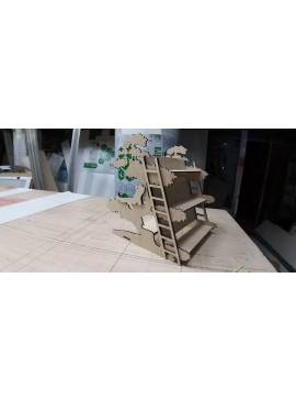 Intra απο ξύλο plywood 3mm-4mm πάχος - Διακοσμημένο ράφι Δίασταση 30x30 cm Intraeaxys-51rr2nm1
