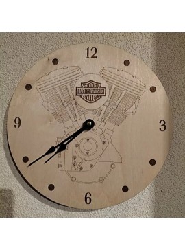 Intra απο ξύλο plywood 3mm-4mm πάχος - Ρολόι τοίχου Harley Davidson Δίασταση 30x30 cm Intraeaxys-078y3ejo