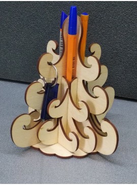 Intra απο ξύλο plywood 3mm-4mm πάχος - Τρισδιάστατη κρεμάστρα για μολυβοθήκη για χριστουγεννιάτικο δέντρο Δίασταση 30x30 cm Intraeaxys-075yvppo