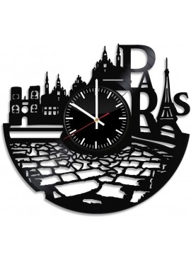 Intra απο ξύλο plywood 3mm-4mm πάχος - France Paris City Ρολόι τοίχου βινυλίου με θέμα Δίασταση 30x30 cm Intraeaxys-yon05yx7