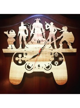 Intra απο ξύλο plywood 3mm-4mm πάχος - Πρότυπο ρολόι τοίχου Gamepad Δίασταση 30x30 cm Intraeaxys-eo0qkgg1