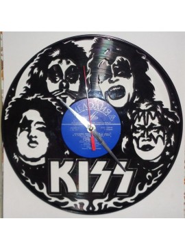 Intra απο ξύλο plywood 3mm-4mm πάχος - Ρολόι τοίχου δίσκου βινυλίου Kiss Δίασταση 30x30 cm Intraeaxys-r1ze0l1l