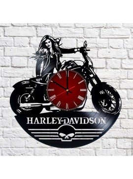 Intra απο ξύλο plywood 3mm-4mm πάχος - Ρολόι τοίχου Harley Davidson Vinyl Record Δίασταση 30x30 cm Intraeaxys-pok9zd7j
