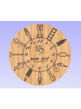 Intra απο ξύλο plywood 3mm-4mm πάχος - Motor parçalı Saat Δίασταση 30x30 cm Intraeaxys-6o33rkon