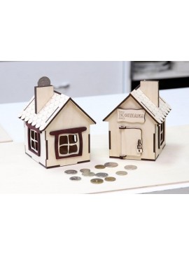 Intra απο ξύλο plywood 3mm-4mm πάχος - Κουμπαράς Wood Money Box Δίασταση 30x30 cm Intraeaxys-07523k7z