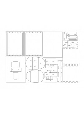Intra απο ξύλο plywood 3mm-4mm πάχος - Απλό κουτί ασπίδας Δίασταση 30x30 cm Intraeaxys-qomwpk73