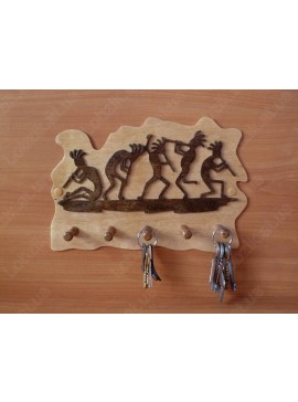 Intra απο ξύλο plywood 3mm-4mm πάχος - Κλειδοθήκη τοίχου Kokopelli Δίασταση 30x30 cm Intraeaxys-yon3vp7r