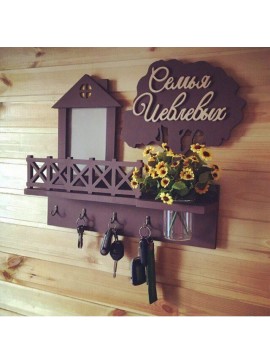 Intra απο ξύλο plywood 3mm-4mm πάχος - Κρεμάστρα κλειδοθήκη για κλειδιά Δίασταση 30x30 cm Intraeaxys-078g2mo5