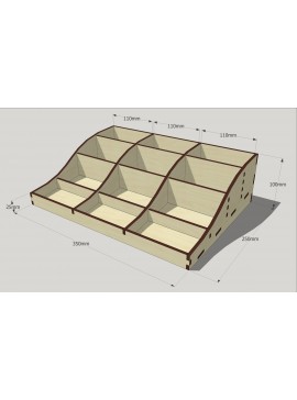 Intra απο ξύλο plywood 3mm-4mm πάχος - Πρότυπο οργάνωσης ξύλου Δίασταση 30x30 cm Intraeaxys-pok3pv87