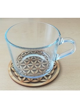 Intra απο ξύλο plywood 3mm-4mm πάχος - Σουβέρ Flower Of Life Δίασταση 30x30 cm Intraeaxys-pok3e3k7