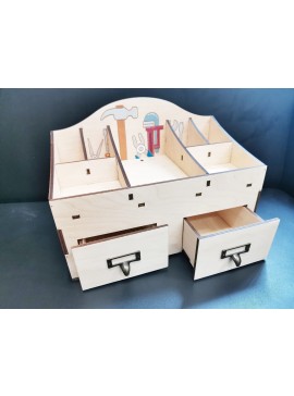 Intra απο ξύλο plywood 3mm-4mm πάχος - Organizer αποθήκευσης εργαλείων πολλαπλών χρήσεων με συρτάρι 6mm Δίασταση 30x30 cm Intraeaxys-91jd2vp1