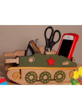 Intra απο ξύλο plywood 3mm-4mm πάχος - Ξύλινο ρεζερβουάρ Shape Desk Organizer Δίασταση 30x30 cm Intraeaxys-pok3x637